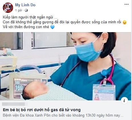 Hoa hậu Đỗ Mỹ Linh ngậm ngùi khi em bé bị bỏ rơi dưới hố ga tử vong-1