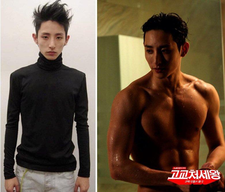 Thay đổi nhiều nhất từ quá khứ cho tới hiện tại phải kể tới Lee Soo Hyuk. Khi còn làm người mẫu, Soo Hyuk có thân hình mỏng dính với 