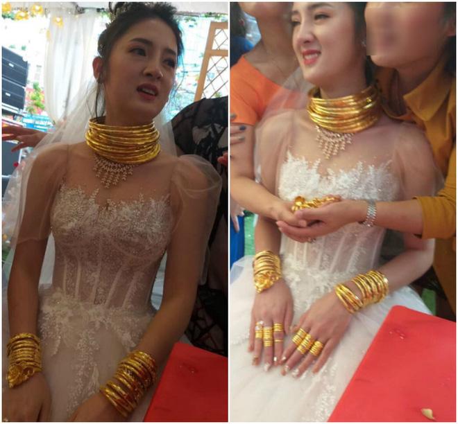 Cô dâu Sóc Trăng đeo vàng kín 2 tay, cổ trĩu nặng nhìn là thấy khó thở-1