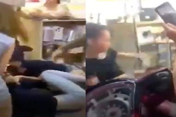 Xôn xao đoạn clip vợ chồng lao vào đánh nữ nhân viên tới tấp, đánh luôn người can ngăn-1