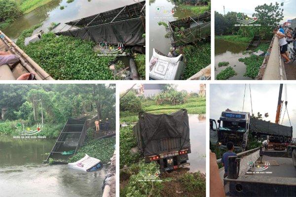 Clip: Xe đầu kéo lao thẳng xuống sông, tài xế lồm cồm bỏ ra ngoài ở Hải Dương-2