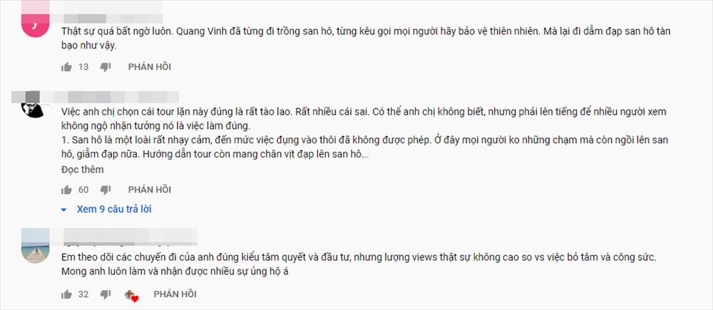 Phạm Quỳnh Anh - Quang Vinh dẫm đạp lên san hô khi lặn biển-7