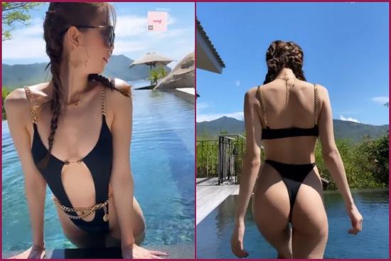 Ngọc Trinh khoe vòng 3 quá nóng bỏng nhưng hình như ngực căng đầy đã 'bốc hơi'?