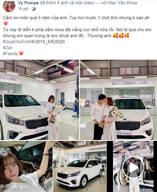 Phải hoãn cưới vì bố mẹ vợ mắc kẹt ở Mỹ, Mạc Văn Khoa đành tậu ô tô tặng bạn gái xinh đẹp-1