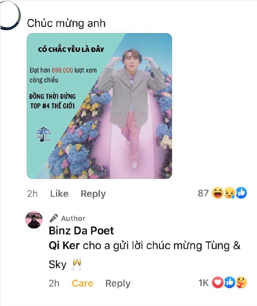 Fan bình luận chúc mừng Binz bằng ảnh Sơn Tùng M-TP và pha xử lý đi vào lòng người xứng đáng Bigcityboi-3