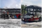 Xe khách chở 16 người bốc cháy dữ dội khi đang lưu thông trên đường