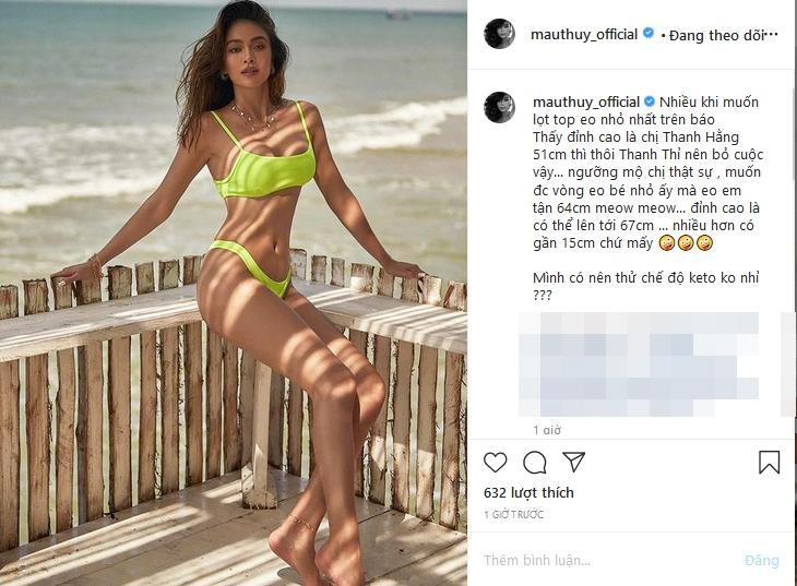 Hơn Thanh Hằng tới 16cm, Mâu Thủy vật vã trong cuộc chiến eo thon-2