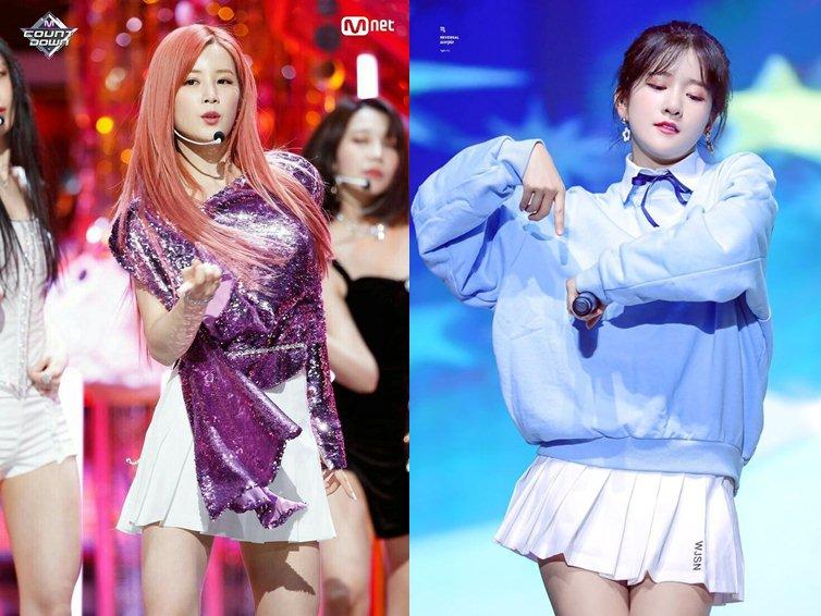 Chorong (Apink) và Exy (Cosmic Girls): Cả Chorong và Exy đều có gương mặt hơi bầu bĩnh, đuôi mắt hẹp và môi mỏng giống nhau. Vì thế, hai nữ thần tượng thường bị nhầm là chị em song sinh. Tuy nhiên, khi Chorong trở thành trưởng nhóm dẫn dắt Apink gặt hái thành công, trở thành thần tượng nữ thế hệ mới vào thời điểm ra mắt thì Exy chỉ là tên tuổi vô danh ở Kpop.