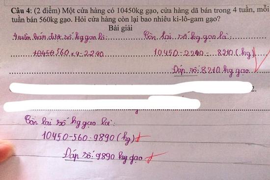Bài toán gây lú vì trò làm đúng nhưng cô chữa thành sai, MXH tranh cãi dữ dội