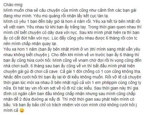 Yêu xa, cô gái phát hiện có bầu và cú lật mặt như lật bánh tráng của người yêu-1