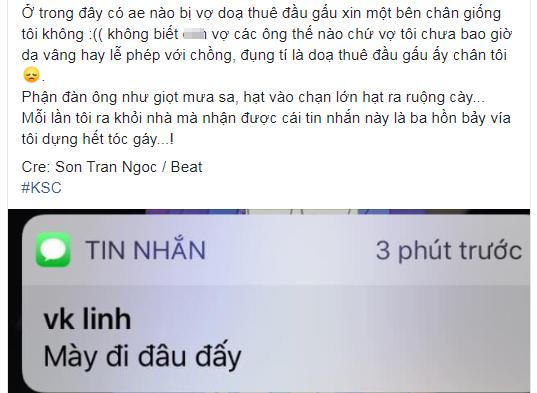 Anh chồng đi một bước là bị vợ dọa thuê người xử, quá sợ hãi đành cầu cứu dân mạng-1