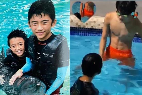 Con trai cả Trương Bá Chi điển trai, body 6 múi khi mới 13 tuổi