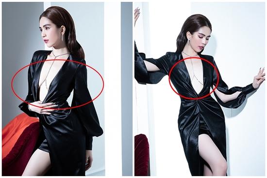 Vòng 1 của Ngọc Trinh lại 'mất tích' trong bộ đầm xẻ tới rốn