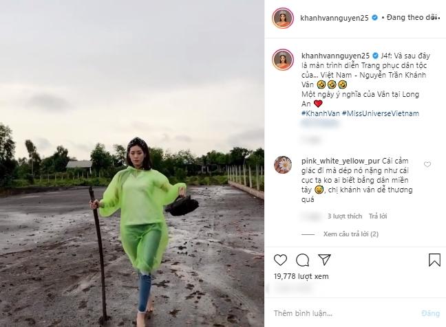 Hoa hậu Hoàn vũ Khánh Vân chọn áo mưa giấy, dép lào làm trang phục dân tộc-5