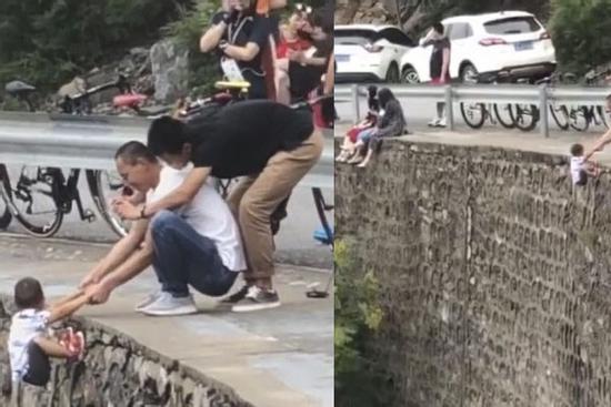 Bố 'đánh đu' con ở vách núi cao 1.000m chỉ để... sống ảo cho hoành tráng