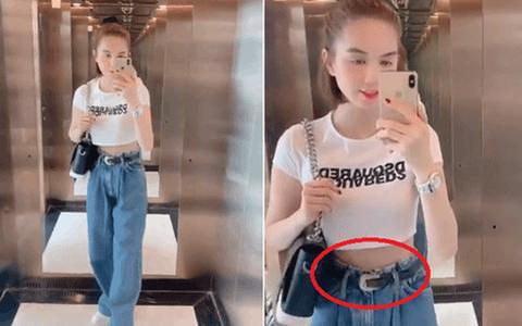 Ngọc Trinh lộ xương sườn như dao găm, phải buộc túm quần bò vì quá gầy-5