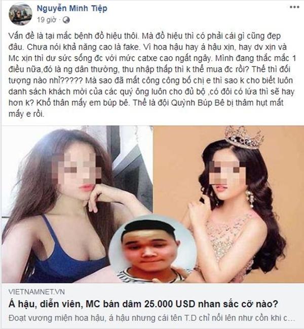 Nam nghệ sĩ Việt nói gì về scandal hoa hậu bán dâm?-5