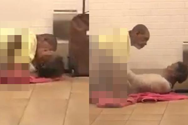 Mây mưa trong bụi rậm, đôi trẻ bị người phụ nữ lớn tuổi đuổi đánh không trượt phát nào-3