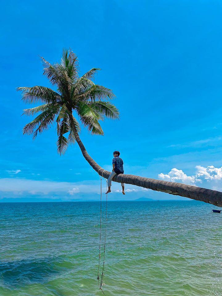 Truy lùng bằng được cây dừa có góc nghiêng thần thánh giữa biển xanh, mây trắng Phan Thiết-3