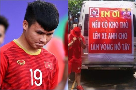 Cổ động viên Hải Phòng cà khịa Quang Hải khi đồng thanh hô 'nhún nhảy Hồ Tây'