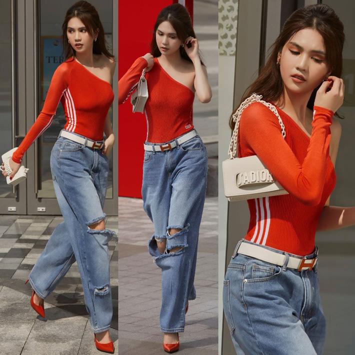 Chán hở trước, Ngọc Trinh lại diện mốt quần jeans hở toang hoác phía sau-8