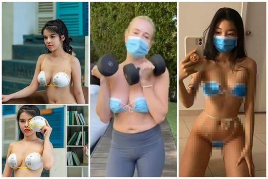 Phẫn nộ nghệ sĩ lấy khẩu trang làm bikini, áo bra phản cảm giữa tâm dịch Covid-19