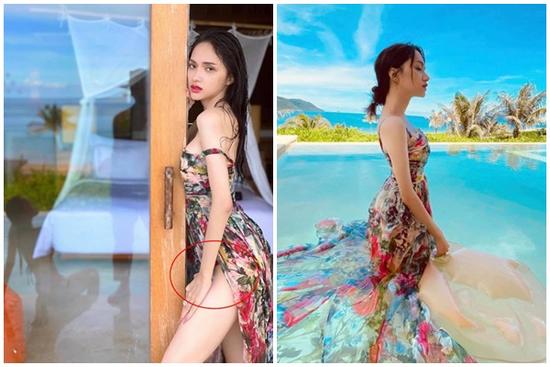 Diện maxi xẻ hông tít tắp, Hương Giang lộ nội y nhưng vẫn được khen tinh tế
