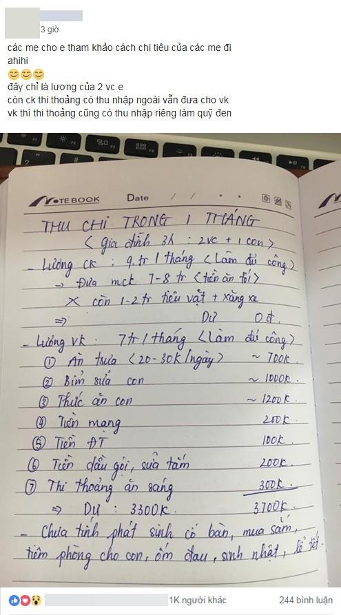 Mẹ trẻ tiêu 162 triệu/tháng cho gia đình 3 người, nhìn bảng thống kê mà vã mồ hôi-4