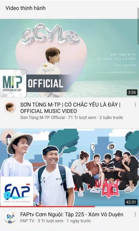 FAPTV tố FC Sơn Tùng M-TP chơi bẩn hòng độc chiếm top 1 trending Youtube-2