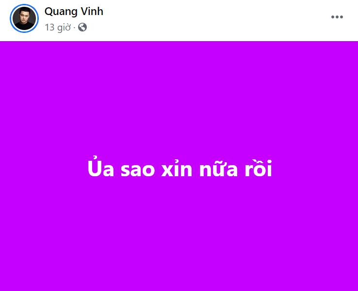 Sau lần nhậu bết bát bất tỉnh, Quang Vinh lại khoe ảnh phê pha rượu chè-1