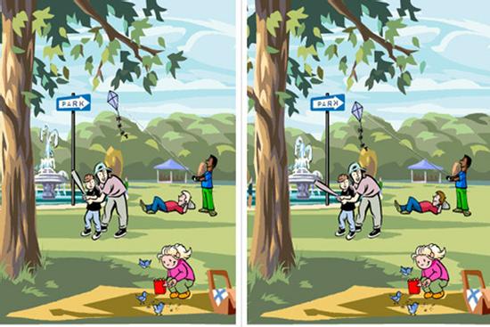 Nếu bạn tìm được 10 điểm khác nhau trong 2 bức hình này, bạn sẽ là thiên tài