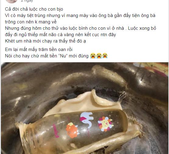 Lâu lâu mới luộc bình sữa tiệt trùng cho con, mẹ trẻ khiến dân mạng cười rớt hàm-1