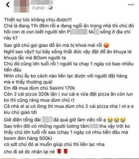 Shipper già đau xót vì thượng đế đặt đồ ăn cho vui rồi boom hàng giữa đêm-1