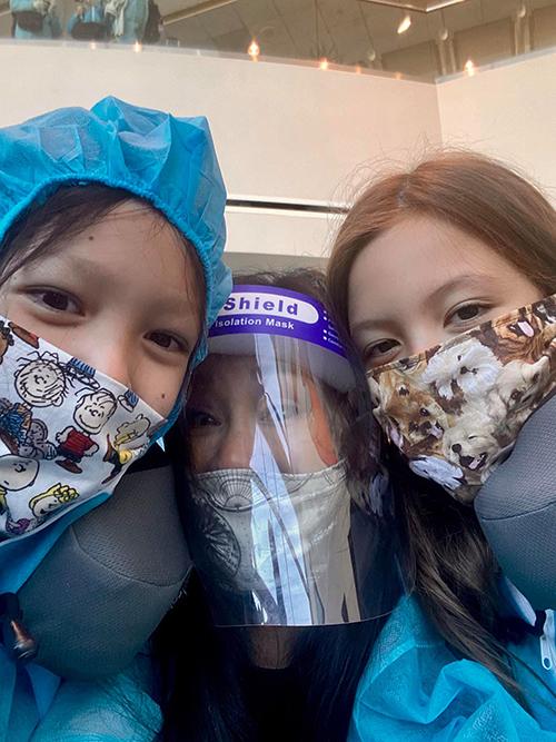 Hồng Nhung đi cách ly cùng các con-1