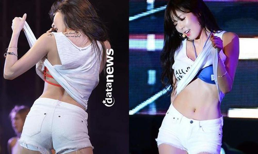 Mỹ nhân Hàn diện bikini, vén nội y trên sân khấu-3