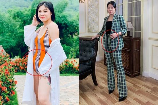 Che đậy kiểu nào MC Hoàng Linh cũng để lộ bụng to bất thường