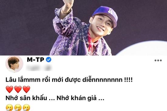 Sơn Tùng than nhớ sân khấu khi dịch Covid-19 diễn biến phức tạp