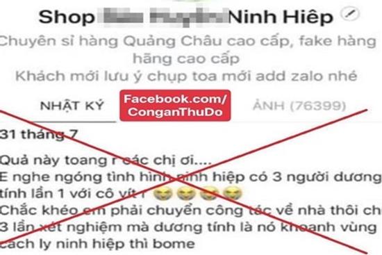 Tin đồn 'xã Ninh Hiệp, huyện Gia Lâm có 3 người dương tính Covid-19' là bịa đặt