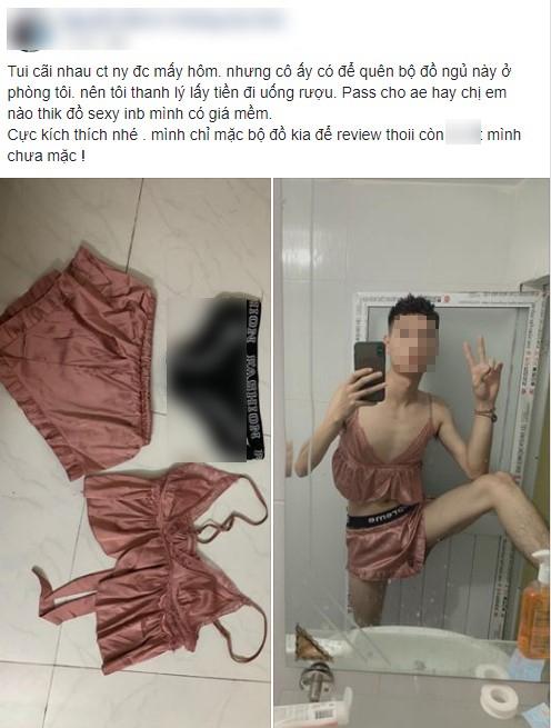 Thanh niên cứng đích thân mặc đồ ngủ sexy của bạn gái để quên rồi thanh lý, thu hồi tình phí-1