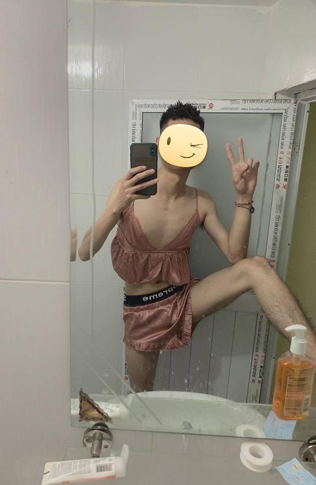 Thanh niên cứng đích thân mặc đồ ngủ sexy của bạn gái để quên rồi thanh lý,  thu hồi tình phí-2