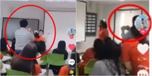 Học trò đánh ghen tại lớp học, thầy giáo đứng ngoài quay chiến tích-1