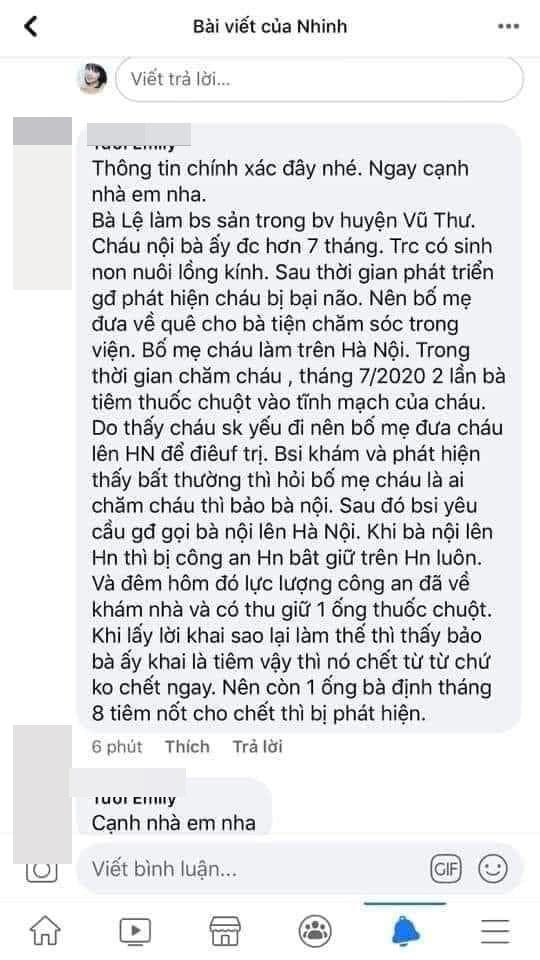 Vụ đầu độc cháu nội bị bại não: Bà nội là bác sĩ khai 2 lần bơm thuốc diệt chuột vào sữa-3