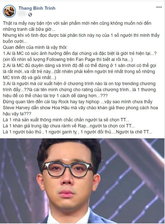 Trịnh Thăng Bình: Người bảo thủ, ganh tị mới phát ngôn chê Trấn Thành-3