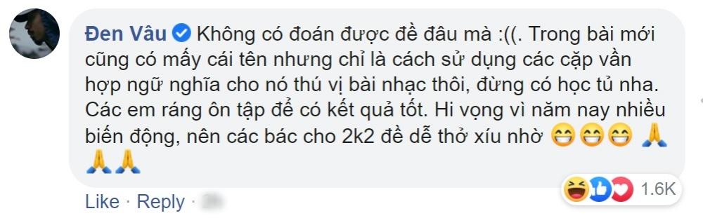 Đen Vâu vừa hé lộ ca khúc mới, fan sĩ tử thi nhau đoán đề thi môn Ngữ văn-5