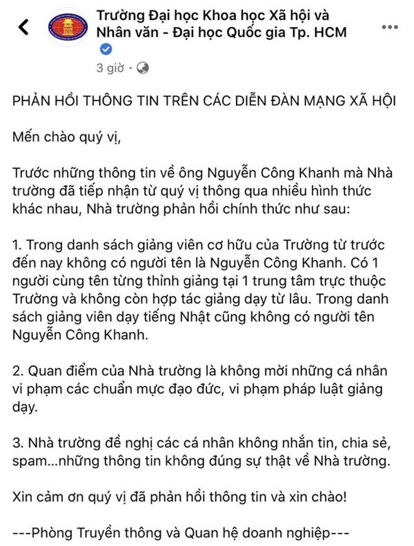 ĐH KHXH&NV TP.HCM khẳng định không có giảng viên quấy rối trẻ em-1