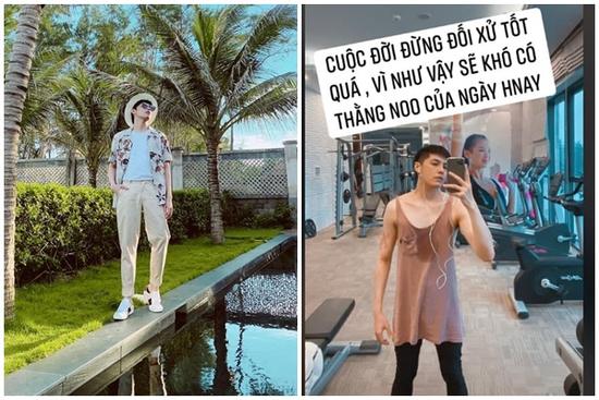 Đi tập gym, Noo Phước Thịnh khiến dân mạng 'hết hồn' vì tưởng đang mặc váy