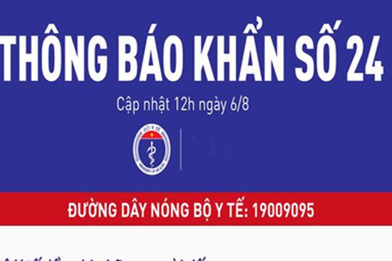 Thông báo KHẨN số 24 của Bộ Y tế