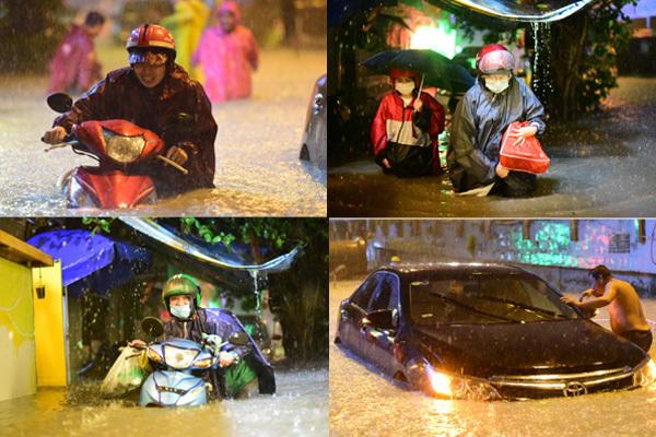 Trung tâm Hà Nội ngập lụt, đôn hoa nổi bềnh phềnh như lục bình vì mưa lớn-14