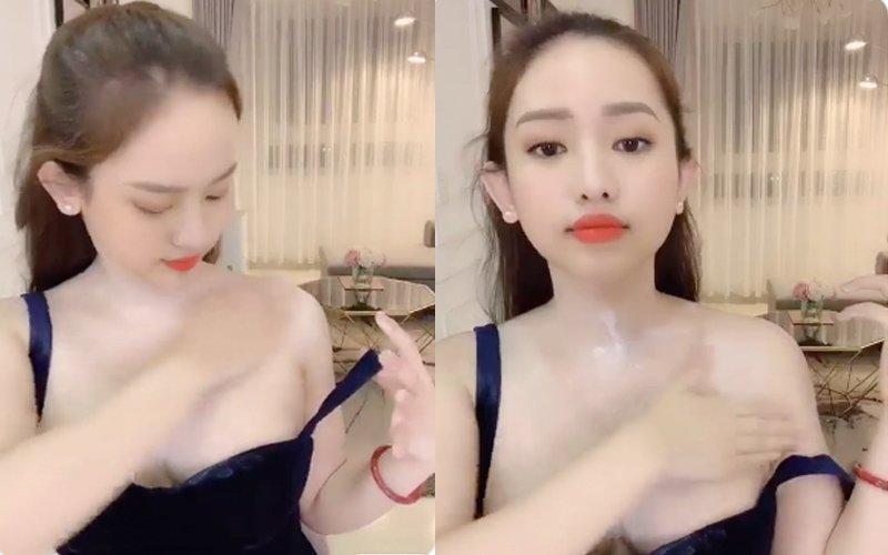 Livestream trò chuyện, Thúy Vi khiến người xem thót tim bởi cúi nhẹ đã lộ hết hàng-3