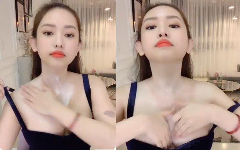 Livestream trò chuyện, Thúy Vi khiến người xem thót tim bởi cúi nhẹ đã lộ hết hàng-4